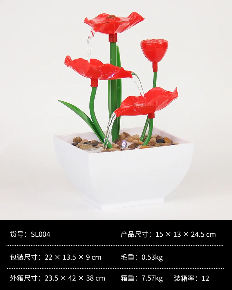 Glowing Water Fountain: LED Pot Miniature Waterfall for home office garden patio decoration