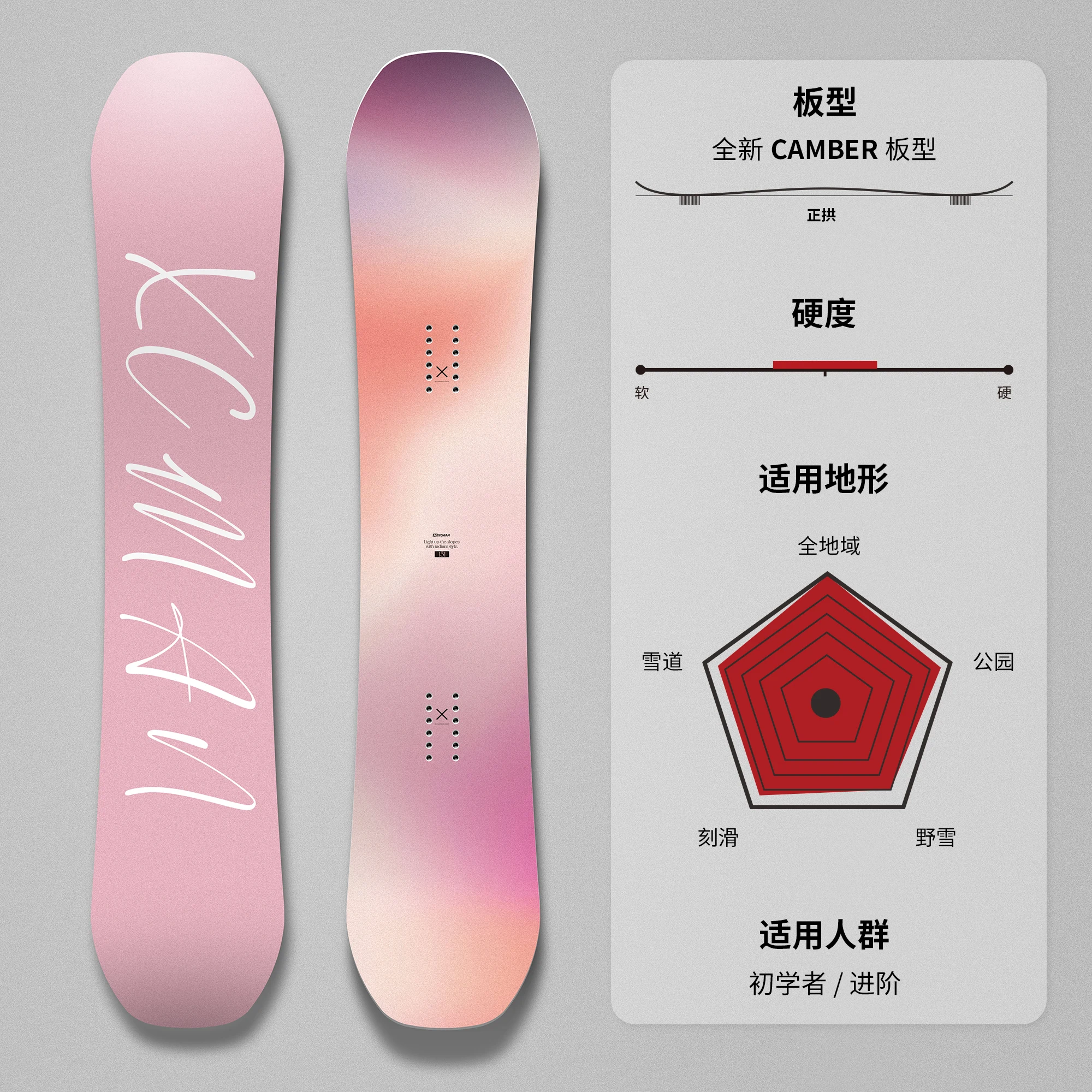 Custom Snowboard Extruded Base Wood Core Snowboard