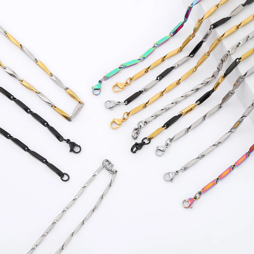 Hot selling clavicle necklace men jewelry stainless steel sticks links chain necklace