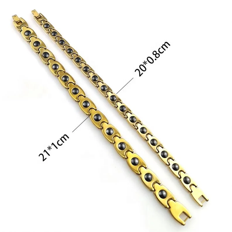 Simple Style Women Men Fashion Jewelry Watch Band Design Black Hematite Gold Plated Tungsten Carbide Steel Bracelet For Couple