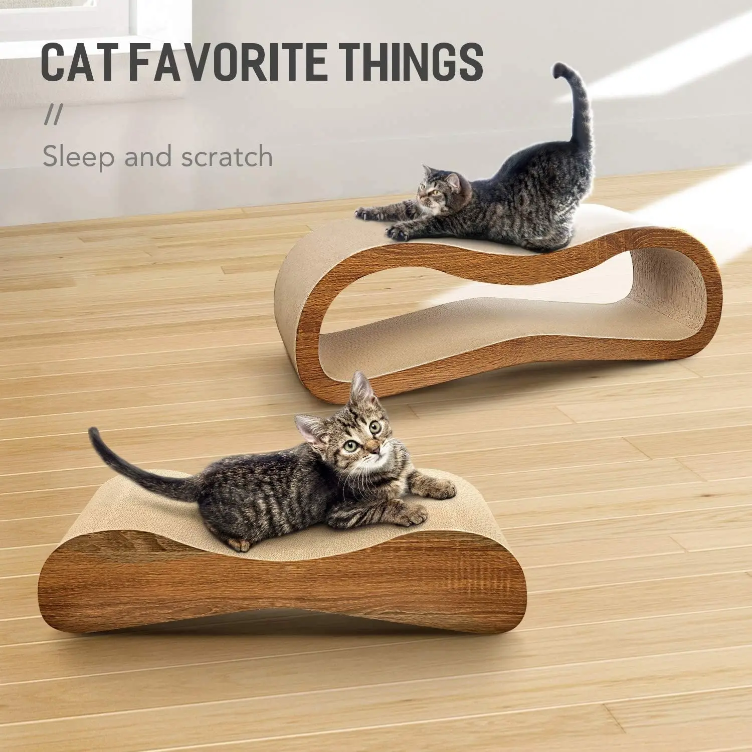 custom 2 in 1 cat scratch board bed large corrugated cardboard beds Durable beds and scrapers for cats