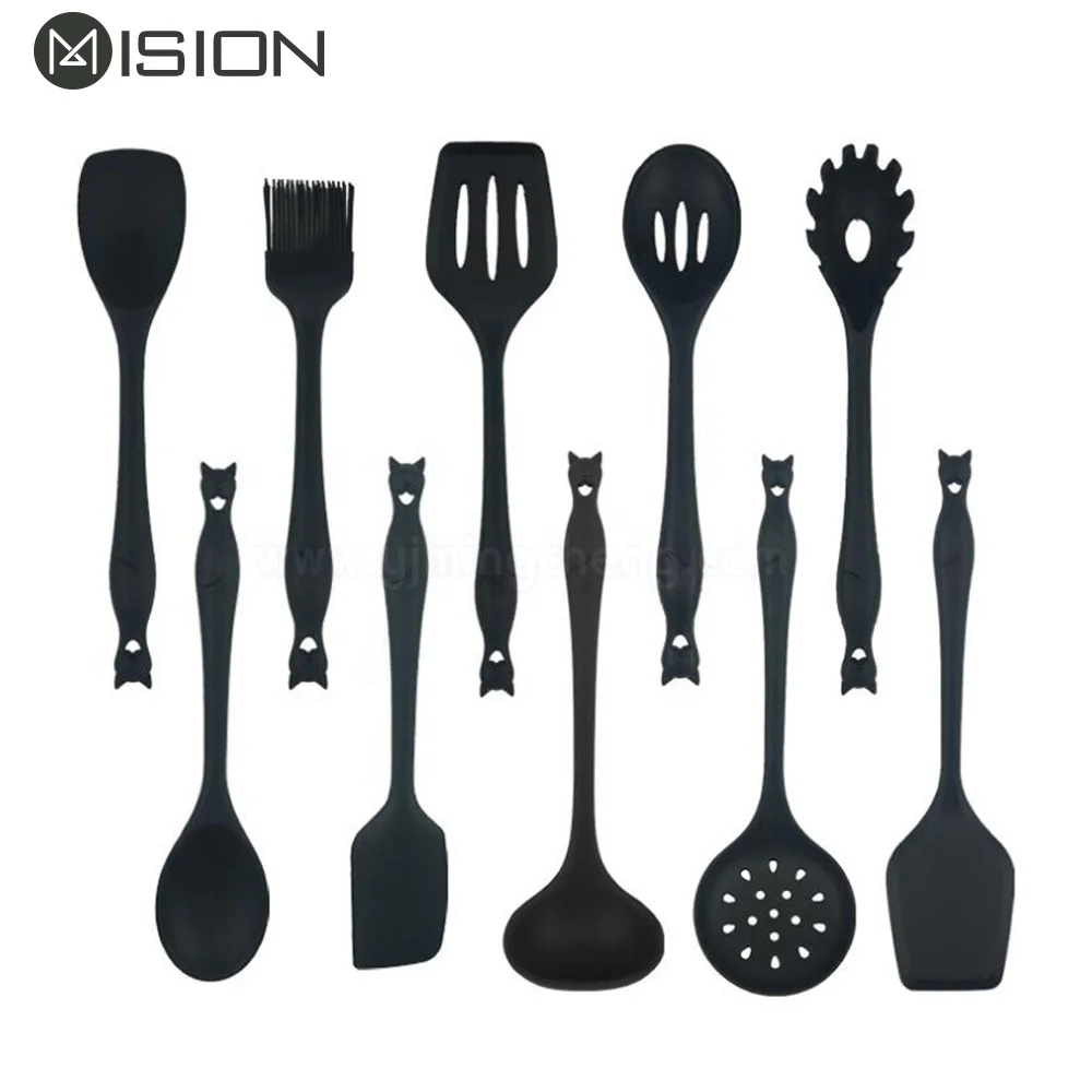 Hot Sale All silicone kitchen tool accessories set spatula pasta fork turnner brush kitchen utensils set