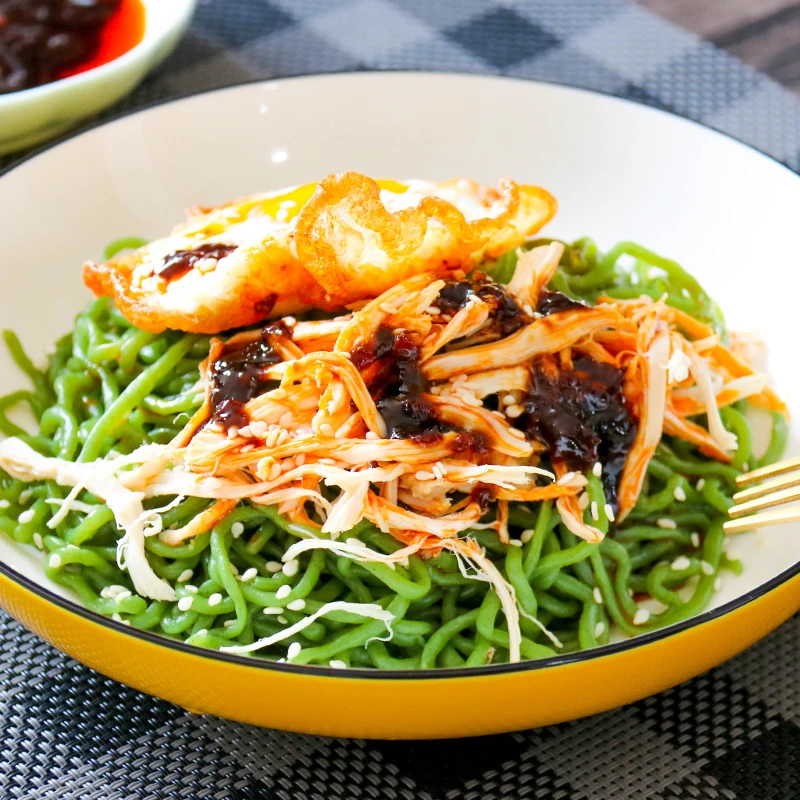 Customized  Food Konjac Spinach Flavors Shirataki Noodles Konjac Noodles