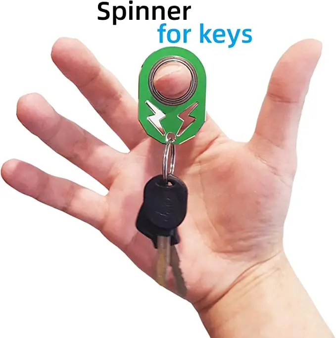 The super fun fidget keychain spinner with lightning logo matches your keys and pendant spin it anywhere anytime