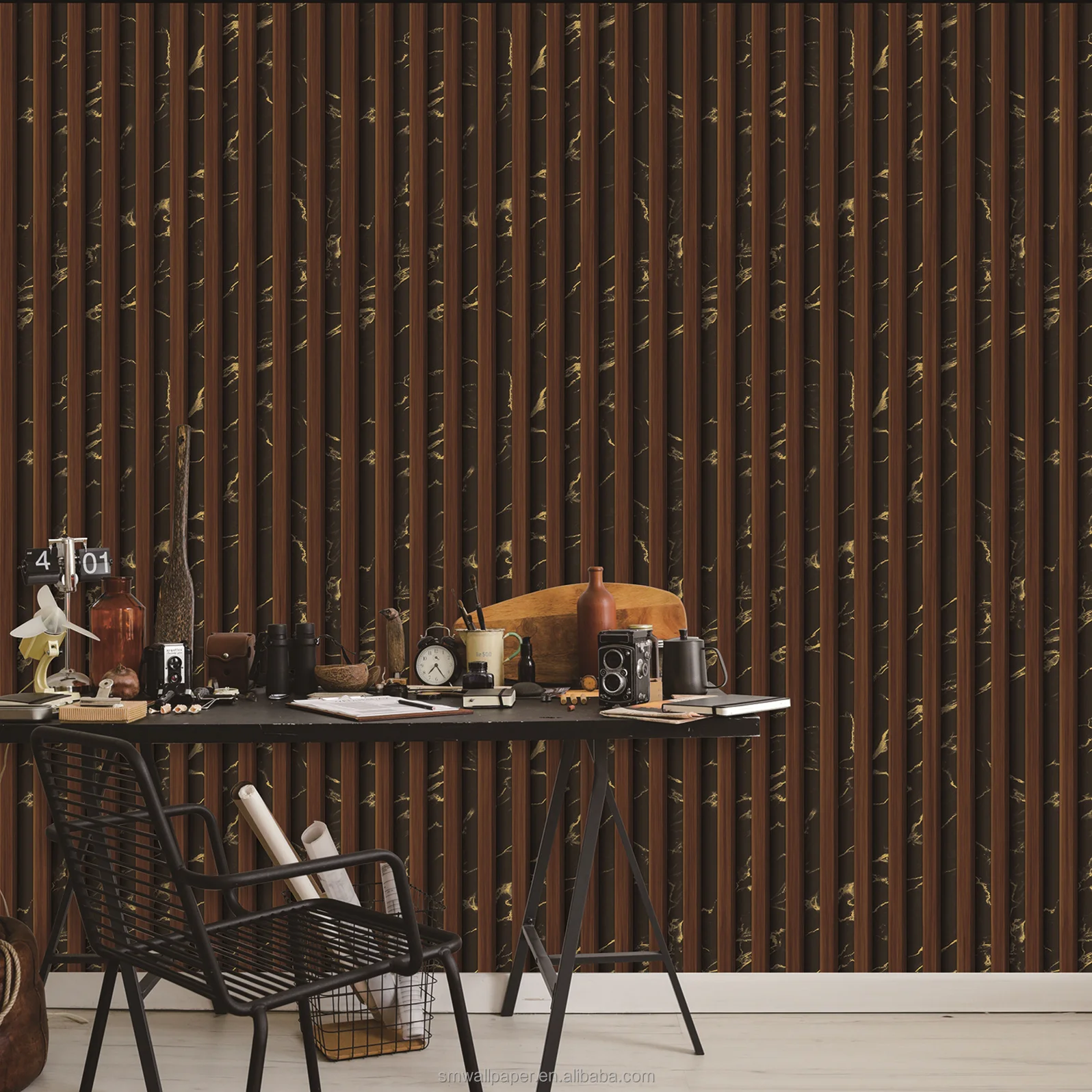 3D Wallcovering living room bedroom background PVC wallpaper Modern Style Wooden Wallpapers for Office Home Hotel decor