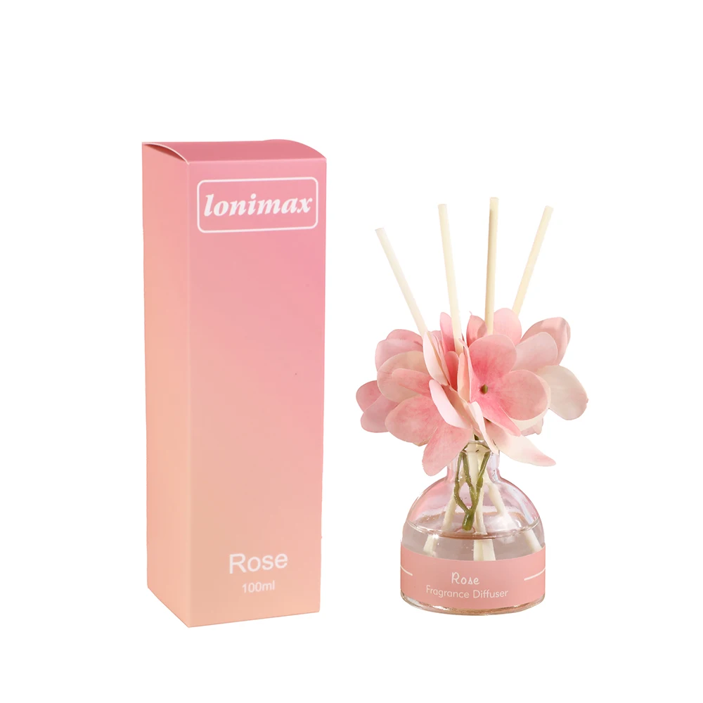 Wholesale 50ml Hydrangea Decorative Semi-circular Bottle Household Aromatherapy Reed Diffuser Can Be Customized