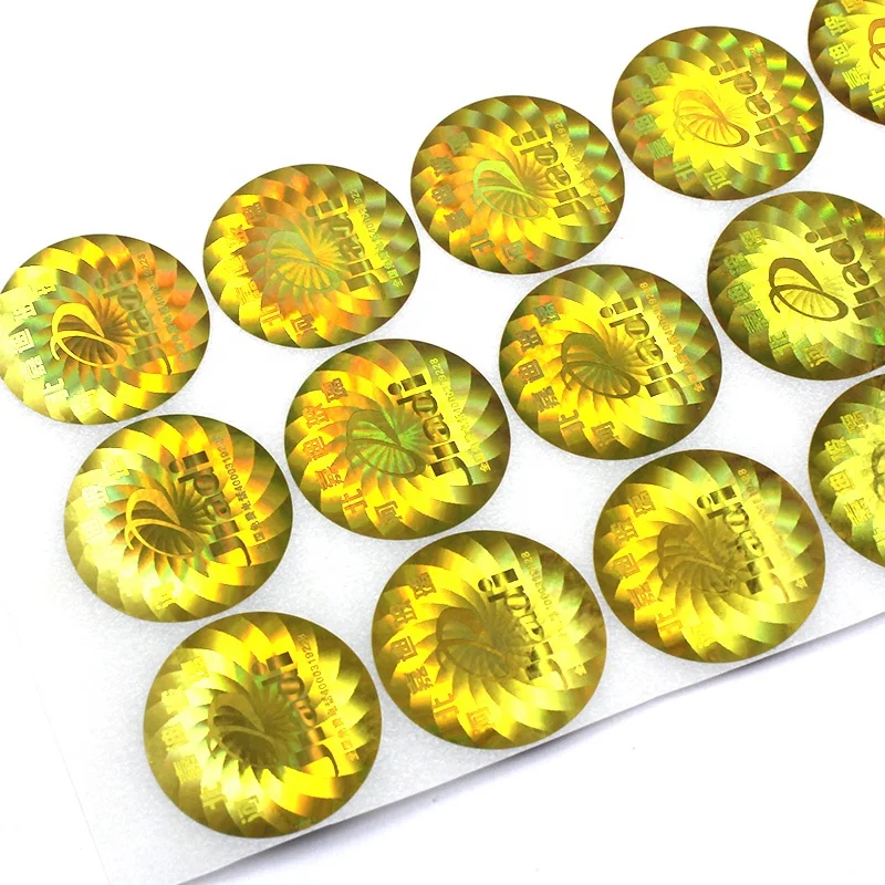 
Custom Adhesive Holographic Gold Foil Vinyl Security Labels Safety Anti-counterfeit Warranty Safety Seal Stickers 