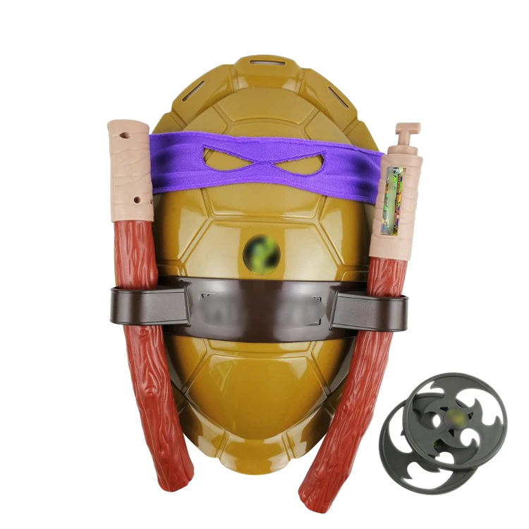 plastic turtle shell Back-wearable role play cosplay Ninja weapon toys set for kid