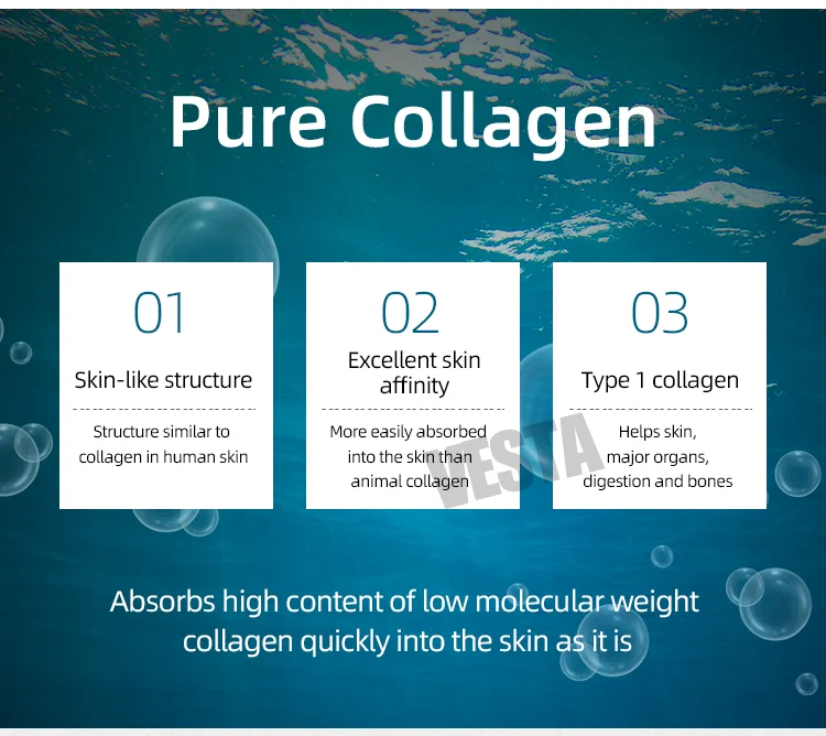 OEM Skin Care Water Soluble Facial Collagen Mask Sheet Highprime Hydrolyzed Collagen Film For Face lifting
