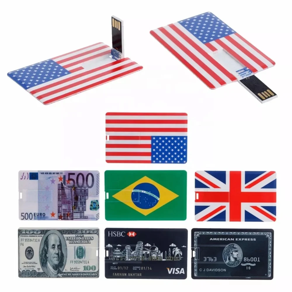 Top selling Name Card USB Flash Drive Custom logo Business Card Memory Stick slim card shape USB for computers