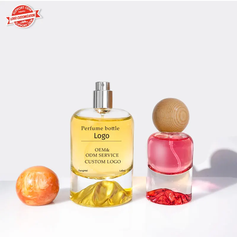 Volcanic crimp glass perfume bottle crystal white 30ml 50ml 100ml empty high-grade spray bottle