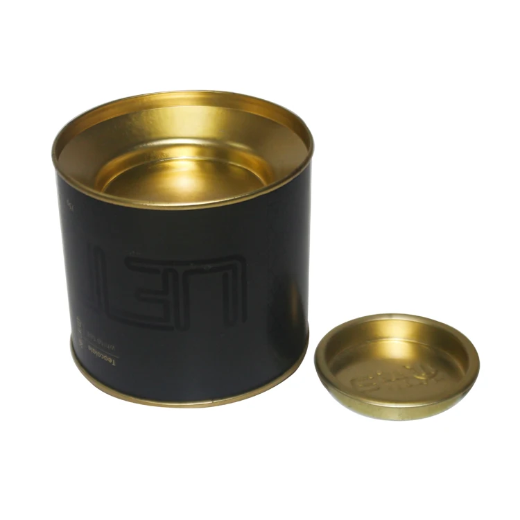 Classic round metal tin box tea caddy luxury tea container tin packaging metal tin box