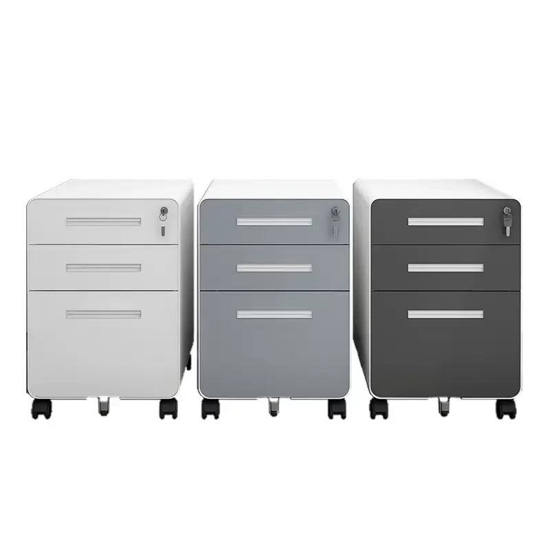 Office furniture Equipment metal mobile file cabinet steel mobile pedestal cabinet with security lock under desk filing cabinet