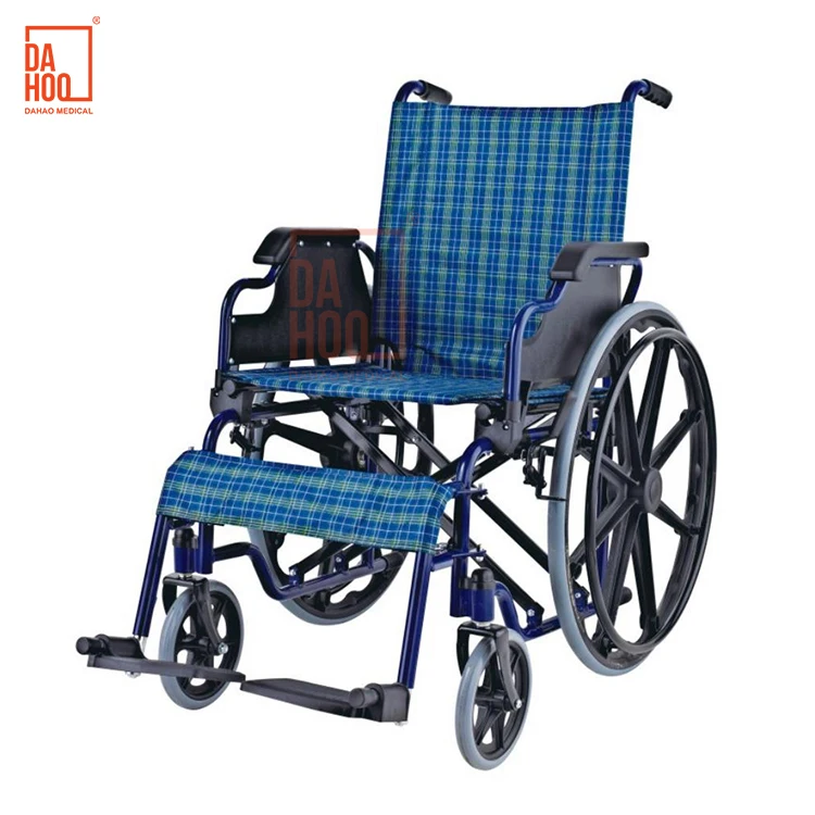 Reclining Chair Adjustable Backrest Home Care Steel Wheelchair Chair With Wheels High Back Chrome Frame Steel Wheelchair