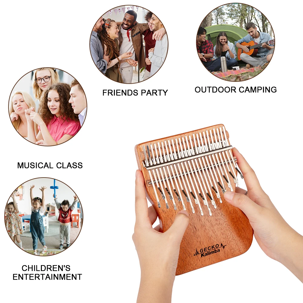 Featured gift wooden finger piano 24 keys kalimba