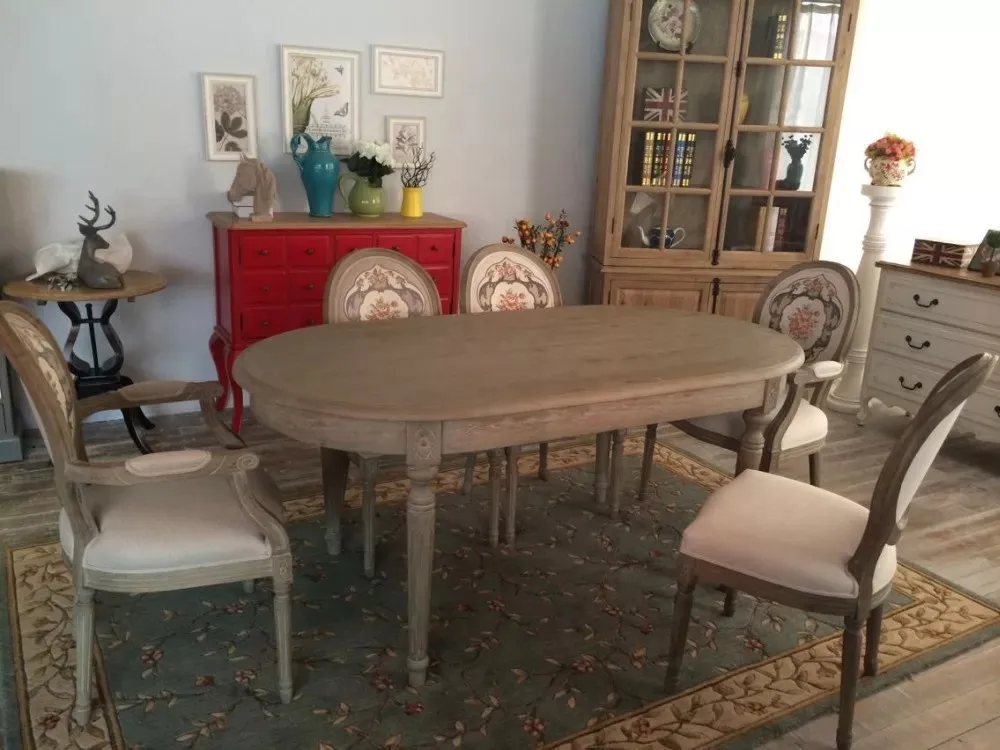 Hot sale customized newest concise dining table top quality wooden oval dining table