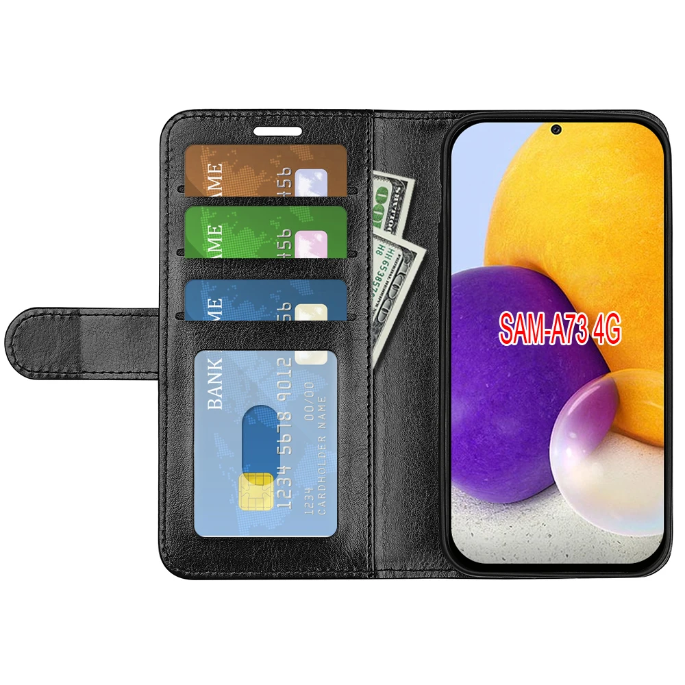 Кожаный чехол-книжка Crazy horse для Samsung Galaxy A73 4G чехол с отделением карт