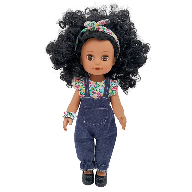 KSF Toys Wholesale China Factory Hot Selling 34CM Vinyl African American Doll Set For Girls