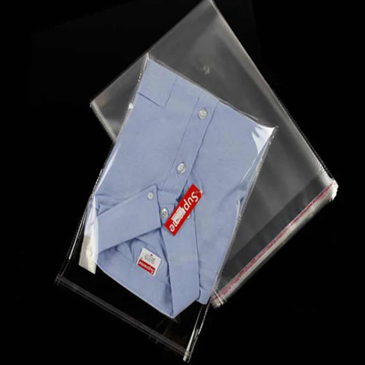 Custom Logo Transparent Clear Garment Clothing Socks Plastic Packaging Packing Bags PE CPP BOPP PP OPP Bag For Gift