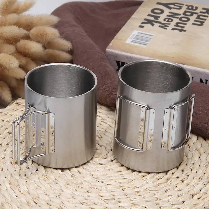 Baming Customized Outdoor Stainless Steel Mountaineering Buckle Cup Double Wall Tumbler Coffee Beer Water Travel Mugs