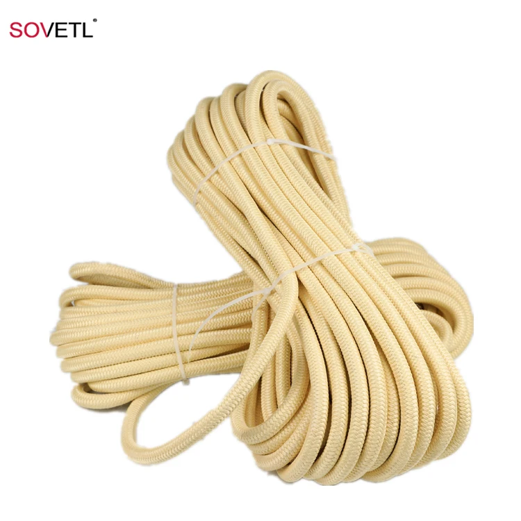 Manufacturer Supply Aramid fiber Fire Rope Fire Retardant Safety Double Braieded Thick Aramid Fireproof Rope