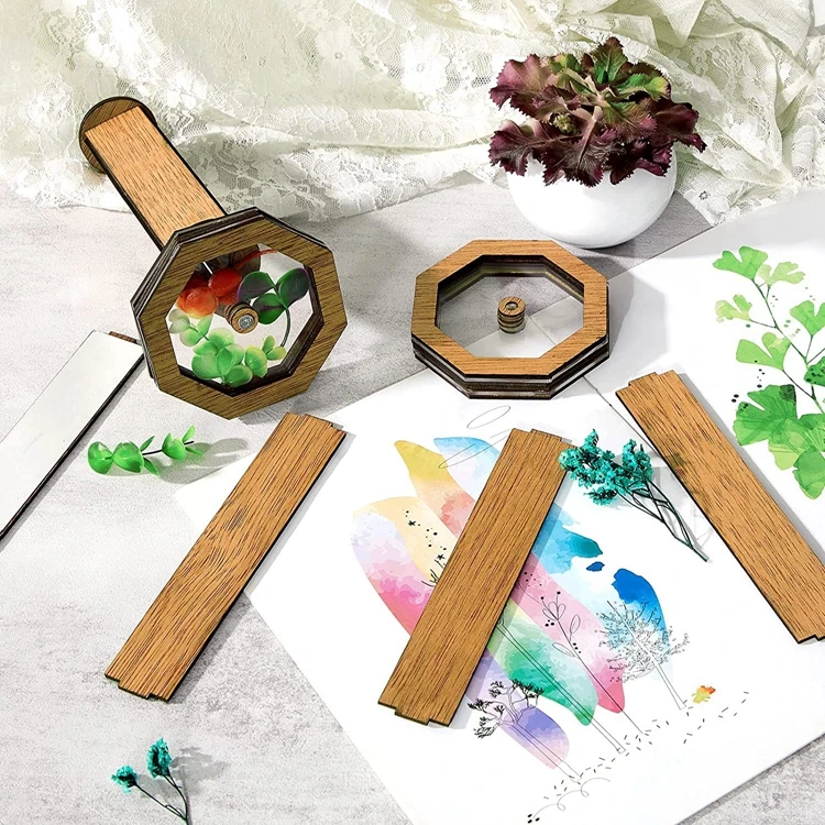 HOYE CRAFTS Classic Handmade Kaleidoscope Making Set toy wooden kaleidoscope for kids