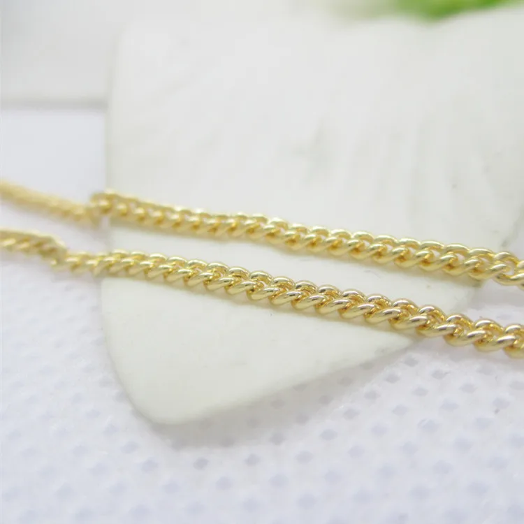 Wholesale 24K Triple Gold Plated curb chain brass body cains for jewelry making findings