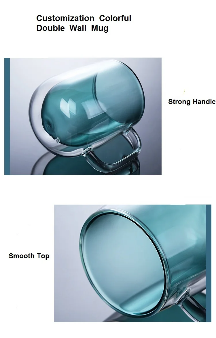 Индивидуальное обслуживание высокая боросиликатная 12 унций двойная стенка изолированные очки кофейная кружка с