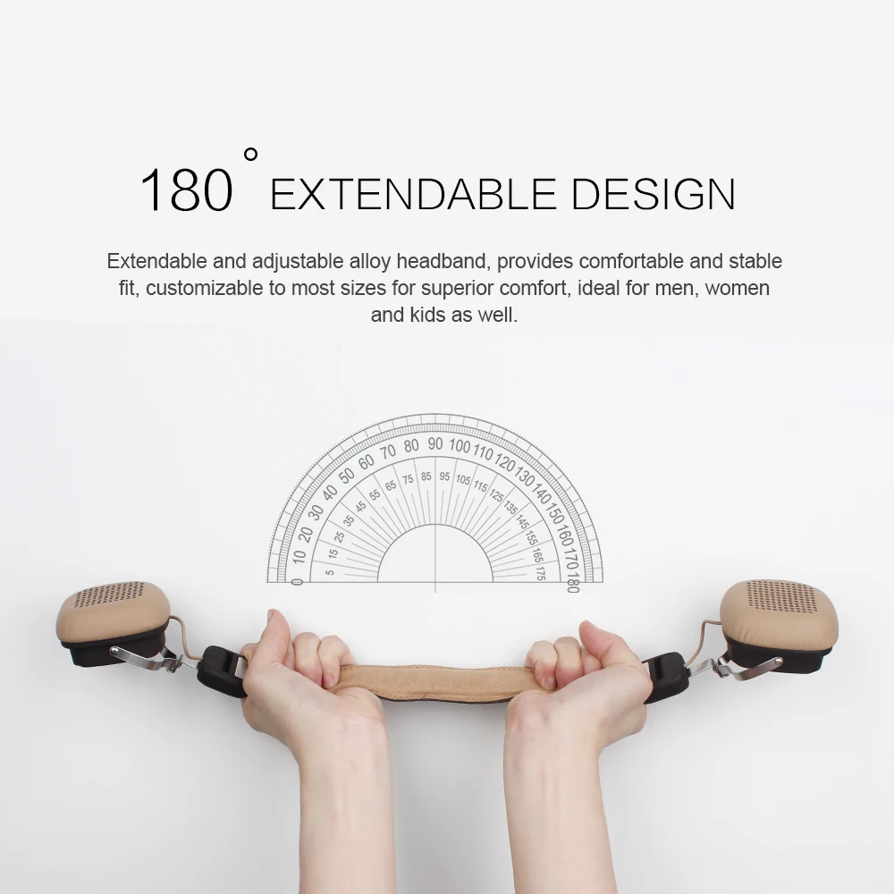 OneOdio Original Elysium Wireless Headsets Foldable Headset With Mic Metal Lightweight Headphone 500mAh Black/ Beige