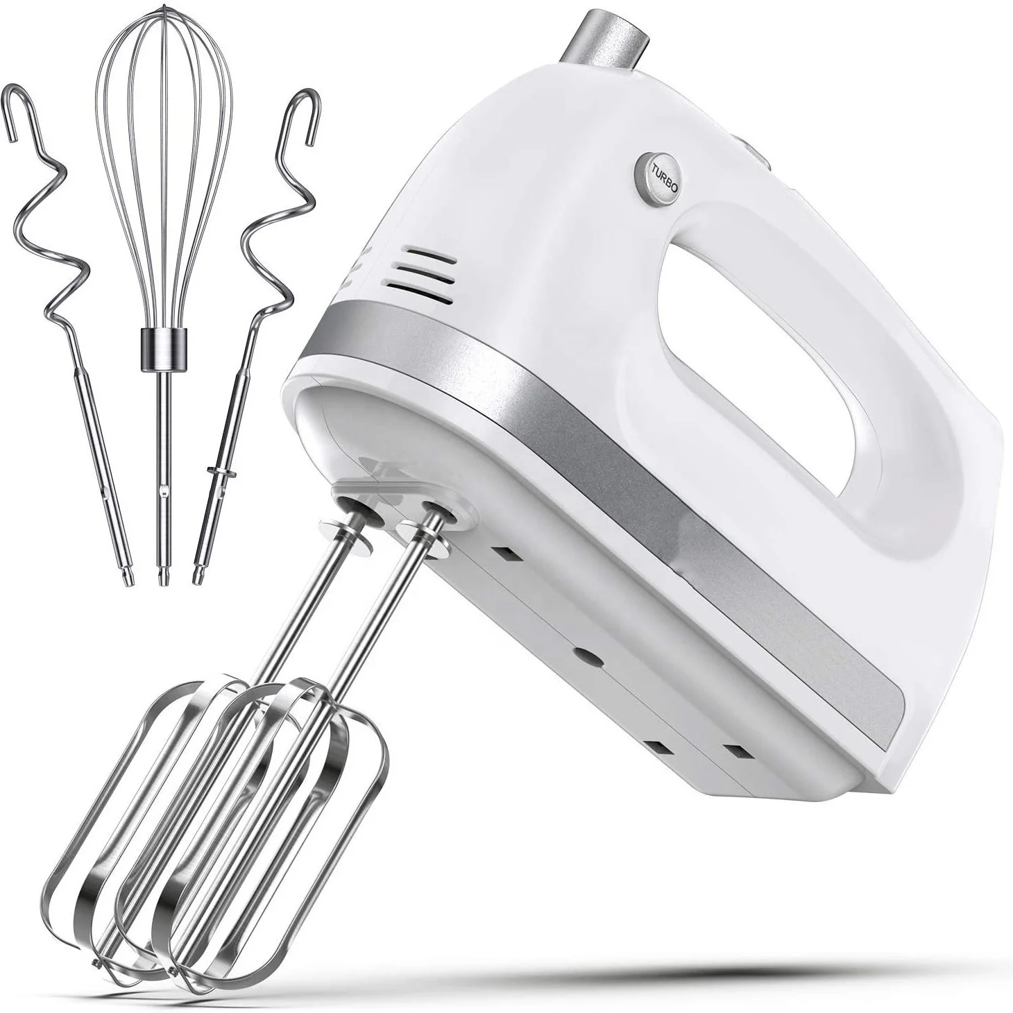 250W Power Hand Mixer with 6304 Stainless Steel Accessories& 3Baking Accessories 5-Speed Electric Hand Mixer machine