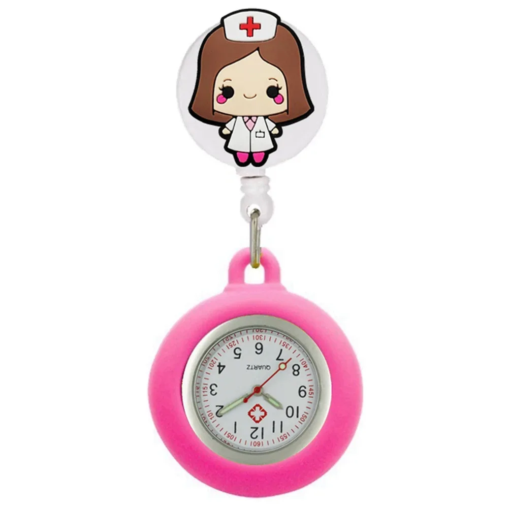 ABO Wholesale Watch Badge reel Customized Nurse Glitter Watch Badge reel Nurse Doctor Pocket Watches Clip Hang Medicine Clock