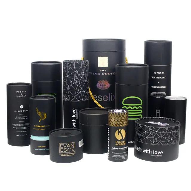 Custom Luxury Round Printed Customized  Box Cardboard Kraft Package Boxes Paper Tube for Gift Packaging