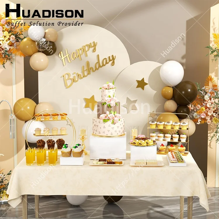 Стол для украшения отеля Huadison акриловый набор десерта подставка закусок белый