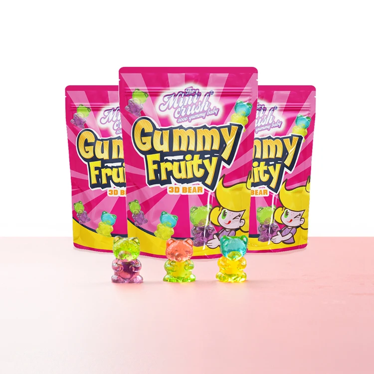 MINICRUSH fancy candy 3D bear shaped dulces sweets fast food gummy candy for Christmas