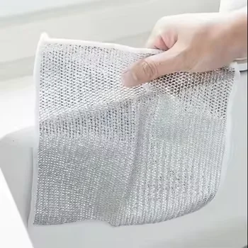 Wet Dry Scrubs Cleans Dishes Sinks Count Wire Dishwashing Rag Wire Dishcloth Multipurpose Wire Dishwashing Rags