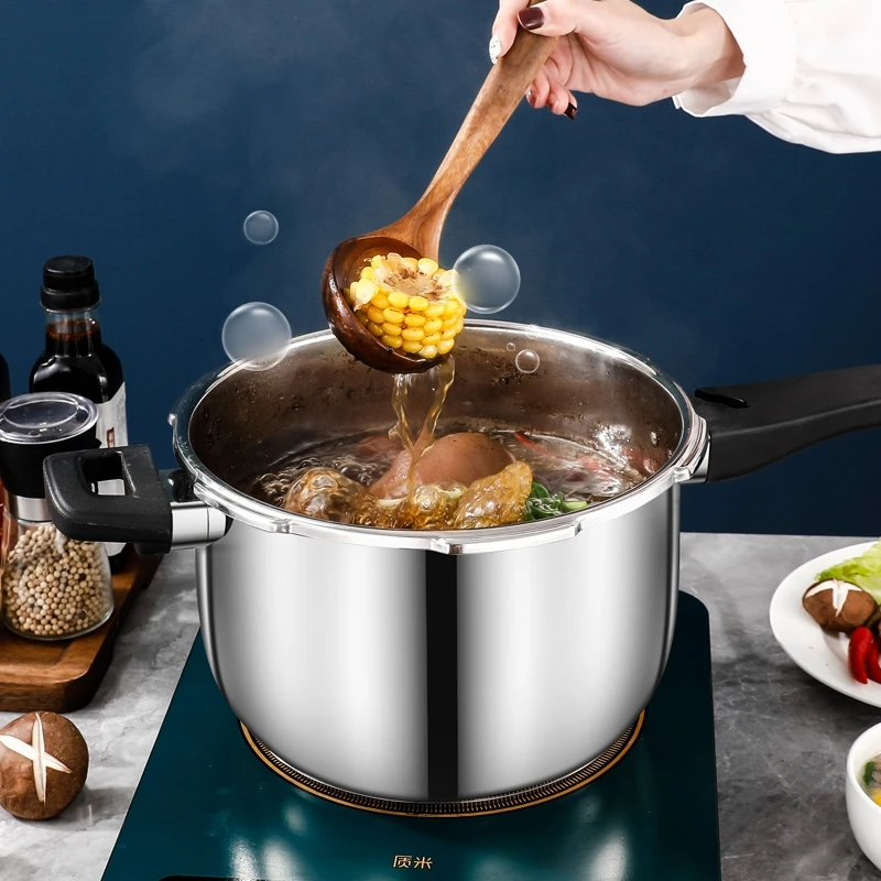 Commercial/Household Pressure Pot Stainless Steel 304 Extra Thick Pressure Pot Explosion Proof Large Capacity 4L/5L/6L