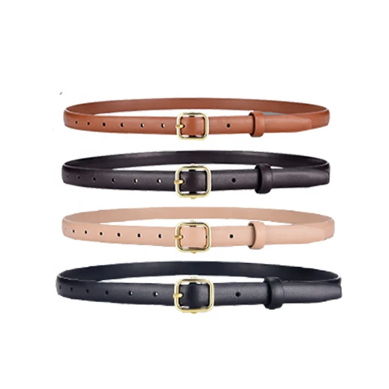 New Product Ideas New slim thin retro ladies belt windbreaker dress small belt simple golden pin buckle belt