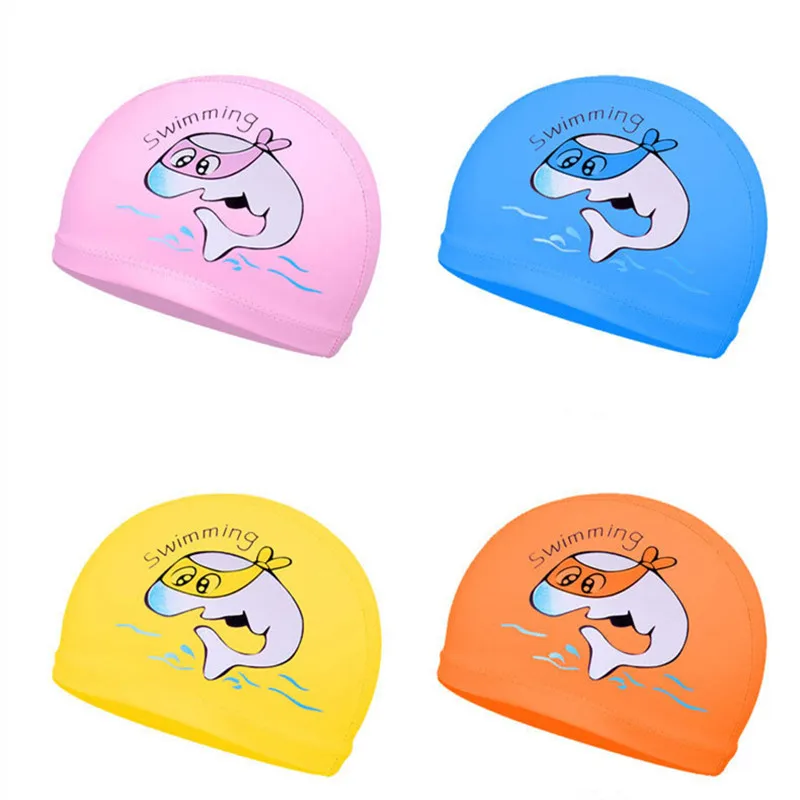 Promotional Gift Colorful Fashion Custom Logo Printed Swimming Cap Silicone Swim Caps for kids adult