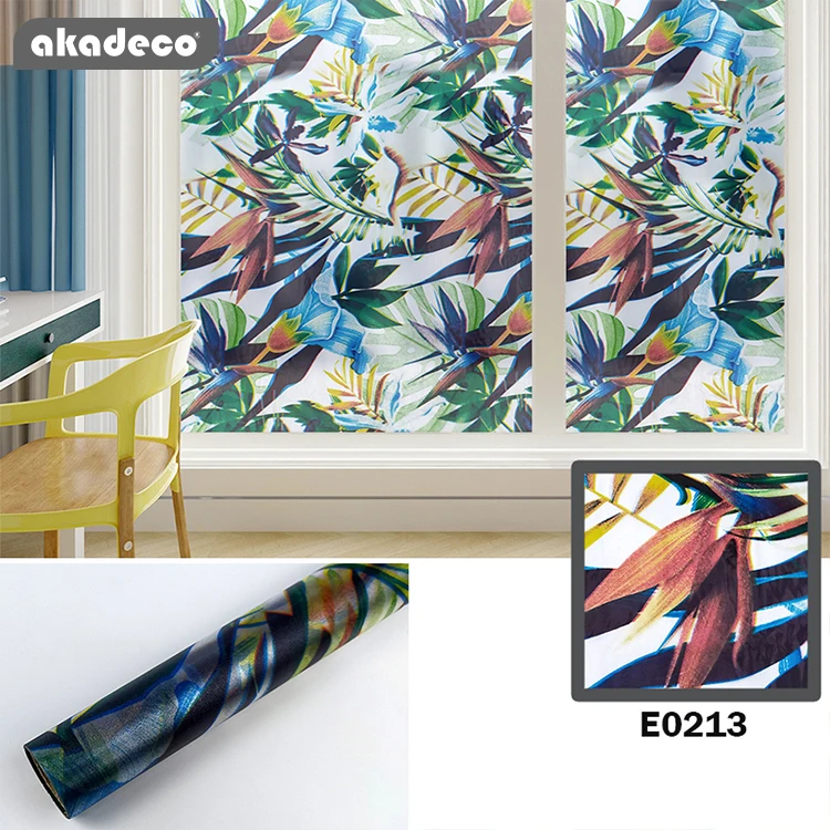 High Quality Custom Design Transparent PVC Self Adhesive Grilles Decorative Glass 3d flower static Window  Film