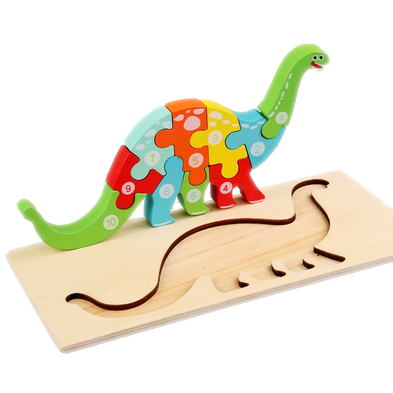 New Design Educational 3D Wood Animals Transport Puzzles Children Wooden Girl Boy Puzzles Game