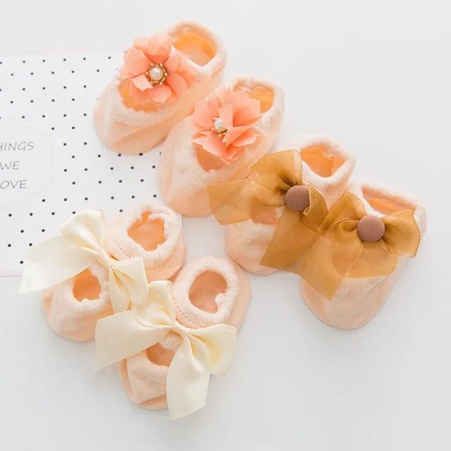 Детские носки 3 пары кружевных бантов тонкие детские хлопковые носки с вырезами