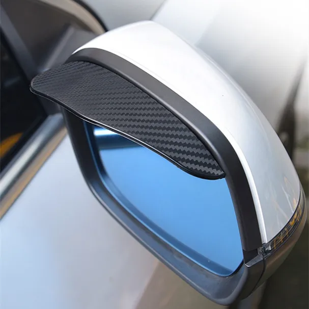 Car Rearview Mirror Rain Eyebrow Carbon Fiber Sun Visor Shade Cover Universal Auto Rear View Mirror Rainy Shield Guard