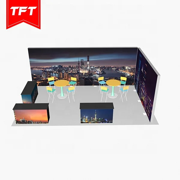 Easy Installation Portable Freestanding Double Sided Backlit Tension Fabric Backdrop Display Banner Stand