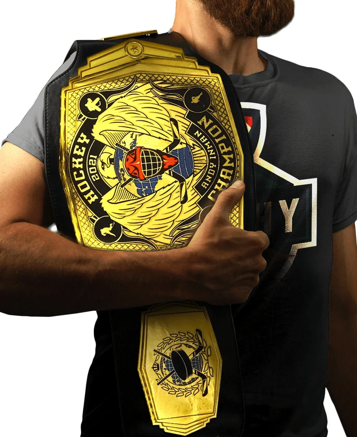 Custom Championship belt High quality metal leather Gold Belt Wrestling Football baseball Softball Hockey bowling Wrestling