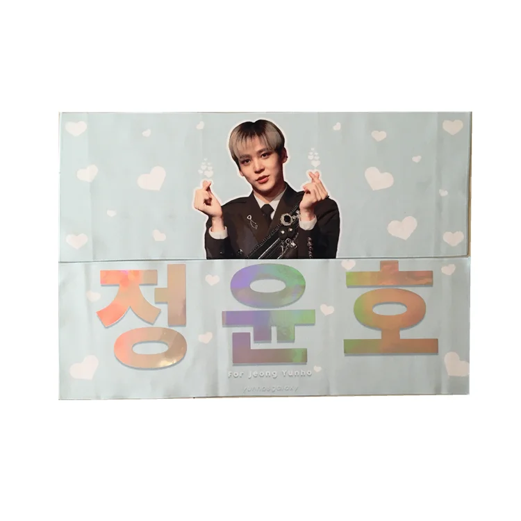 Custom Towel Kpop Slogan Cheering Towel Reflective/holographic/Glitter Cloth For Star Concert