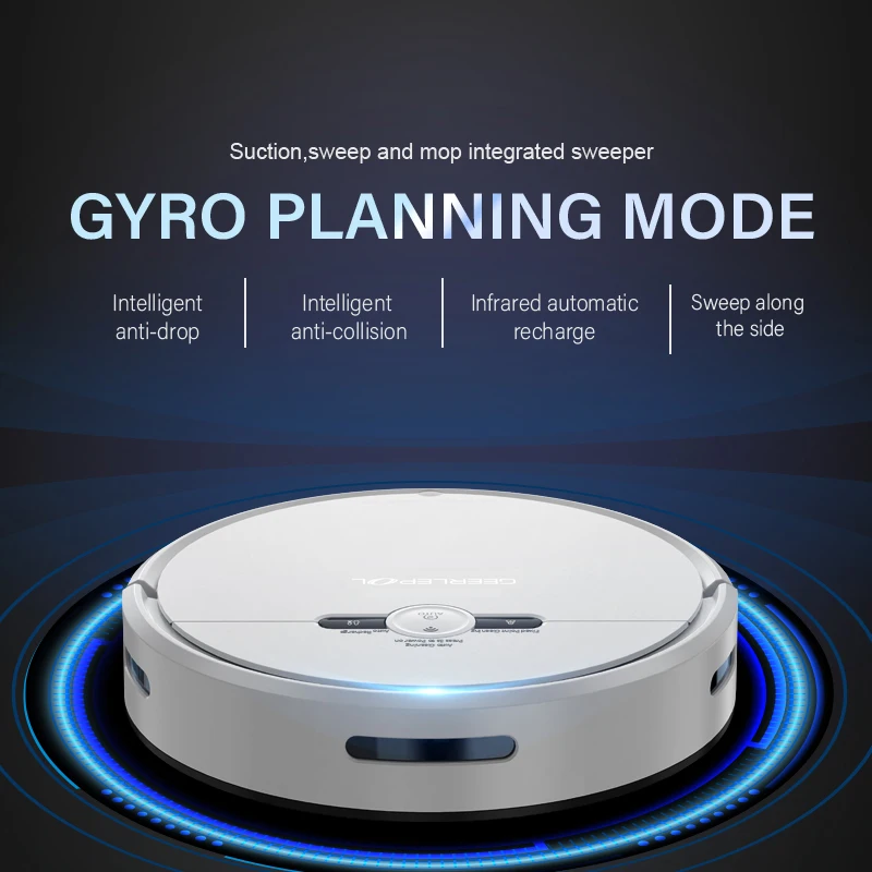 Geerlepol 3 in 1 Professional Smart Robot Vacuum Wifi App Vacuum Sweeping Mopping Cleaner Household Vera Google Assistant