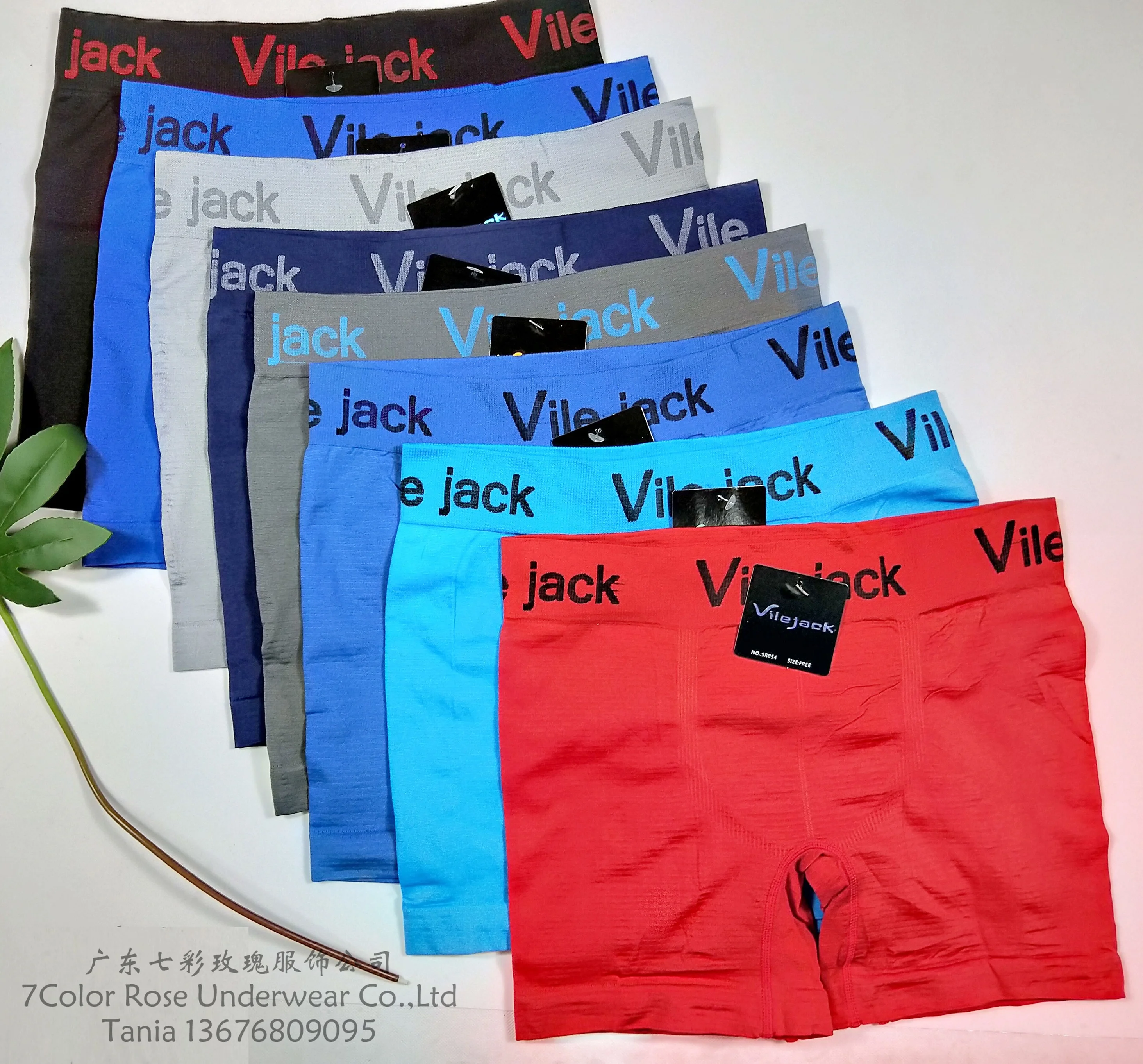 custom brand seamless mens long boxer brief mens polyester seamless underwear