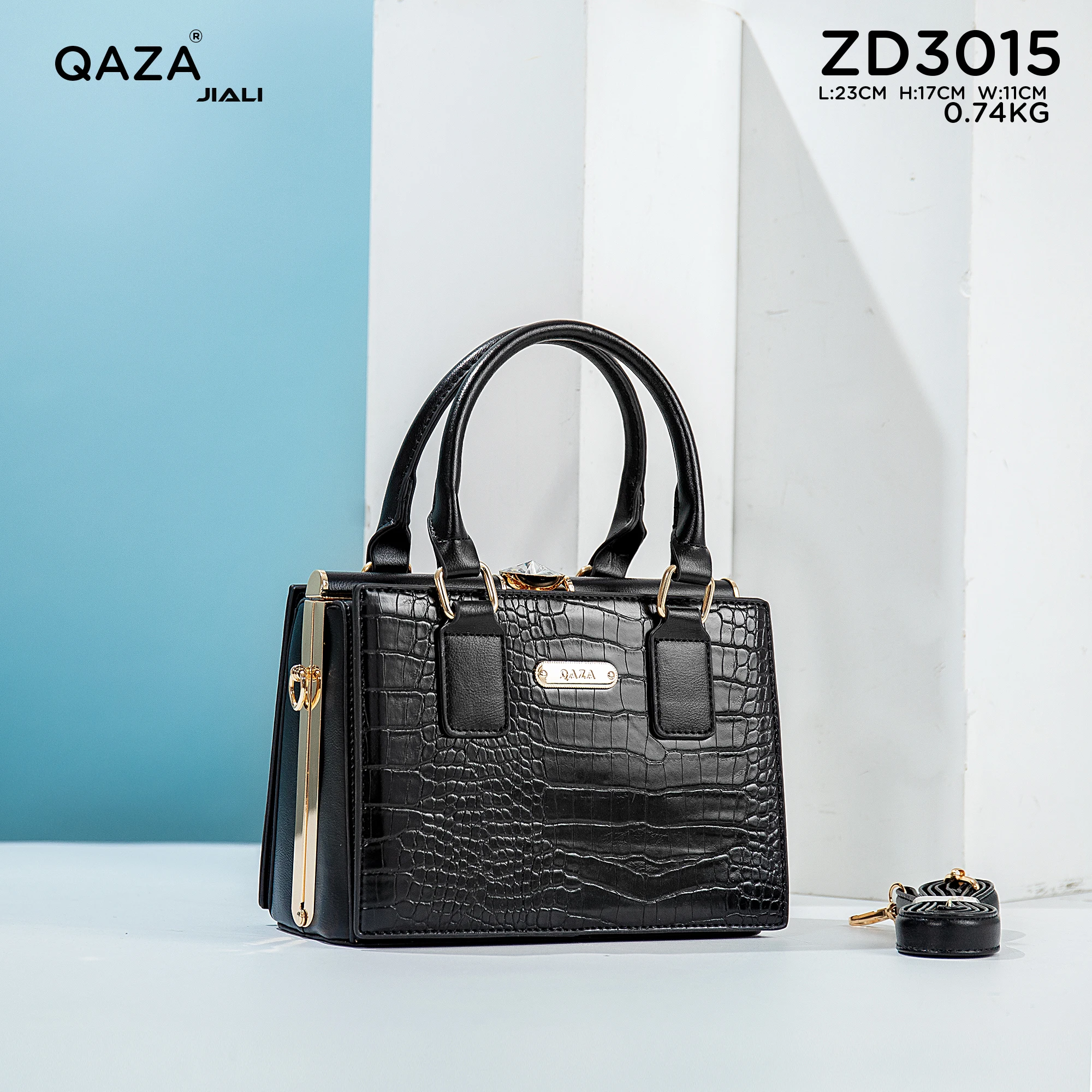 QAZA high quality Wholesale customize Tote bag luxury handbags for women ladies hand bags pu leather