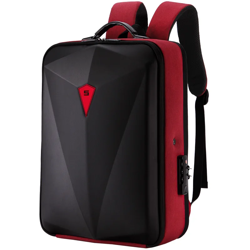New fashion backpack male 17.3 Inch college student bag British business waterproof hard shell computer backpack