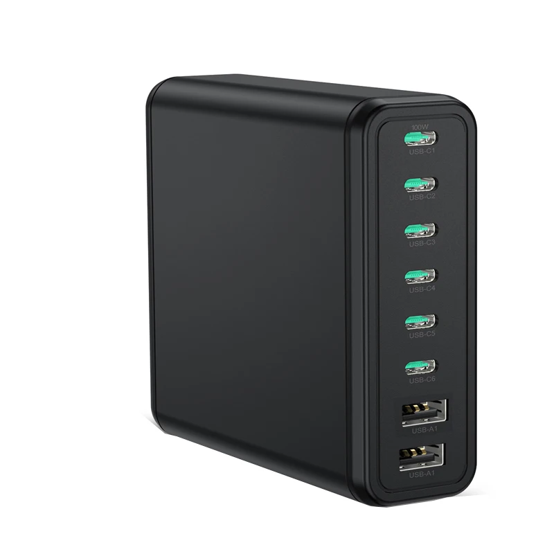 Смарт-зарядная станция с 8 портами, ультра емкостью 2 USB A 6 USB C 240 Вт, выходная мощность ЕС, Великобритания, большой спрос, электроника, несколько устройств